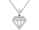 1/10 Carat (ctw) Diamond Charm Pendant Necklace in 14K White Gold with Chain